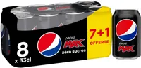 Pepsi Max 7 x 33 cl + 1 offerte