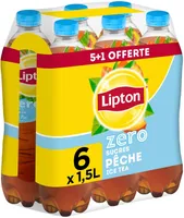 Lipton Ice Tea saveur pêche zéro sucres 5 x 1,5 L + 1 offerte