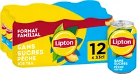 Lipton Ice Tea saveur pêche sans sucres format familial 12 x 33 cl