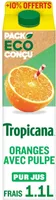 Tropicana Pure premium oranges pressées avec pulpe 1 L +10% offerts