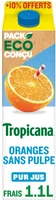 Tropicana Pure premium oranges pressées sans pulpe 1 L +10% offerts