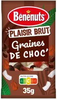 Bénénuts Plaisir brut Graines de choc' amandes, noix de coco & croustillants au chocolat