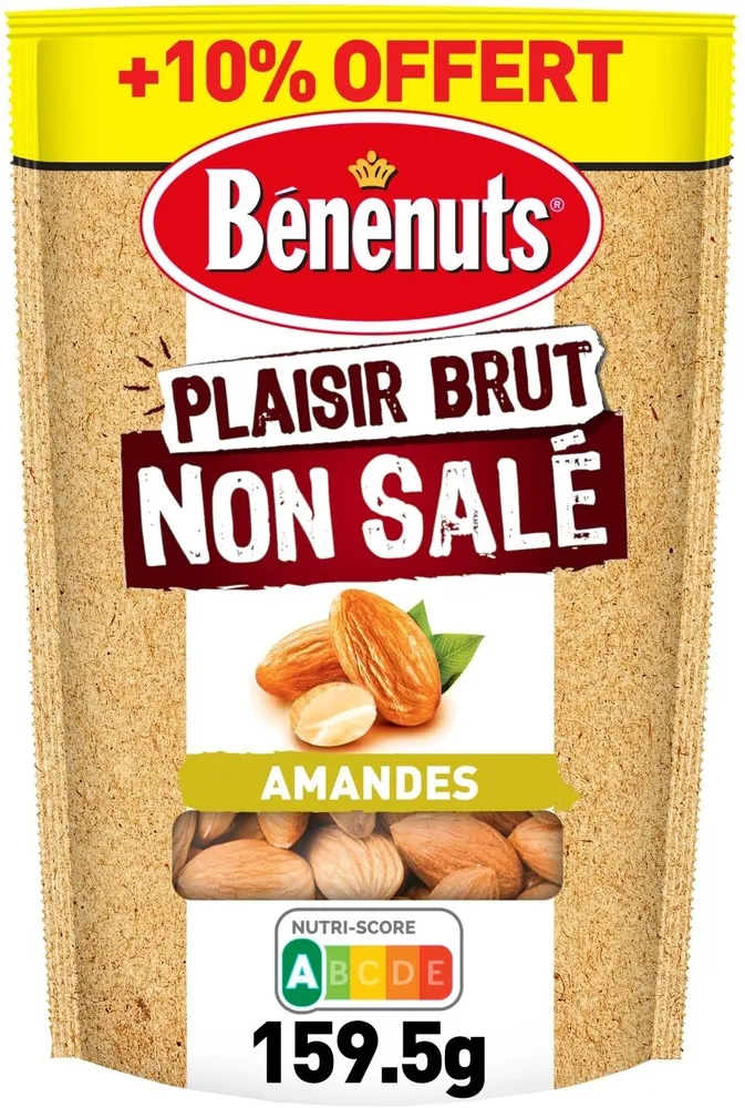 Bénénuts Plaisir Brut Amandes +10% offert 159,5 g
