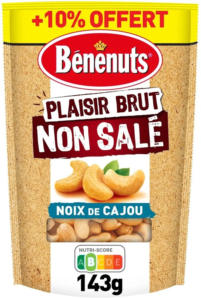 Bénénuts Plaisir Brut Noix de cajou +10% offert