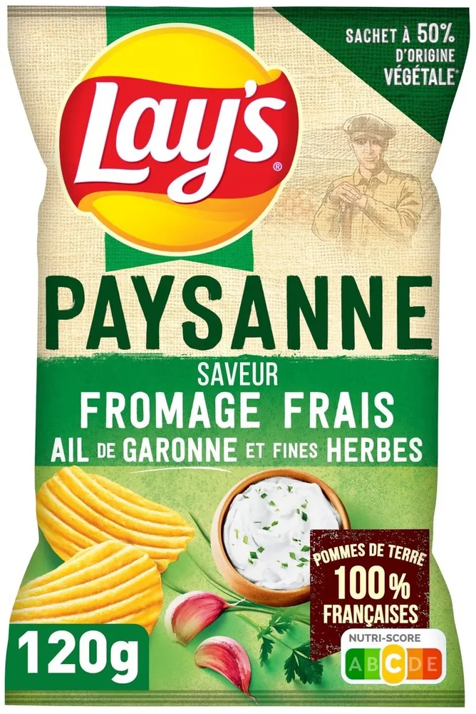 Lay's Paysanne saveur fromage frais ail de Garonne et fines herbes