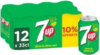 7UP saveur citron & citron vert 10% offert 12 x 33 cl