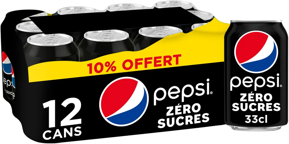 Pepsi Zéro sucres 10% offert 12 x 33 cl