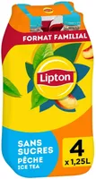Lipton Ice Tea saveur pêche sans sucres format familial 4 x 1,25 L