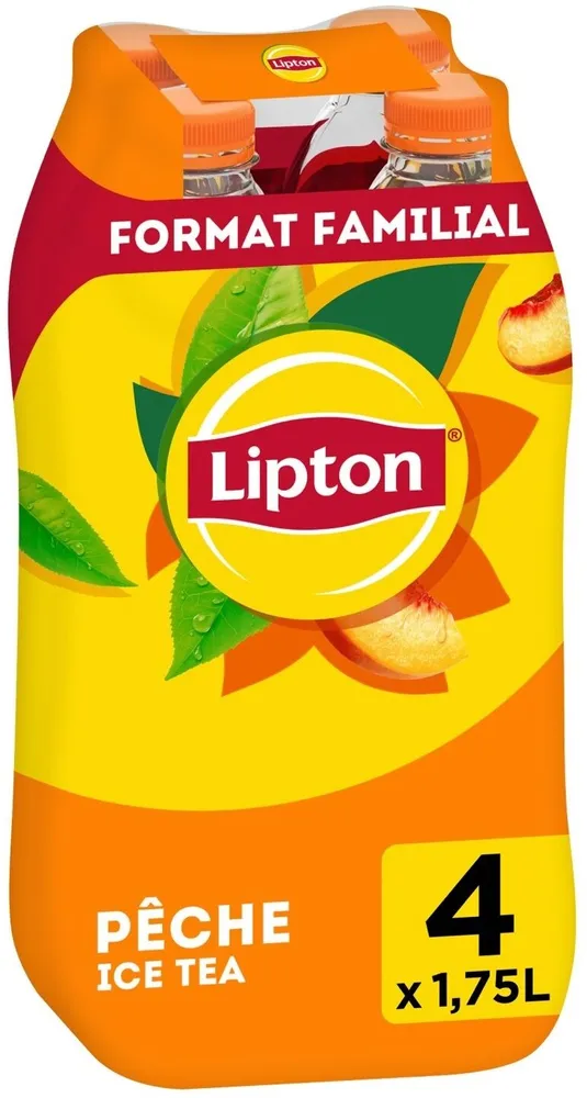 Lipton Ice Tea saveur pêche format familial 4 x 1,75 L