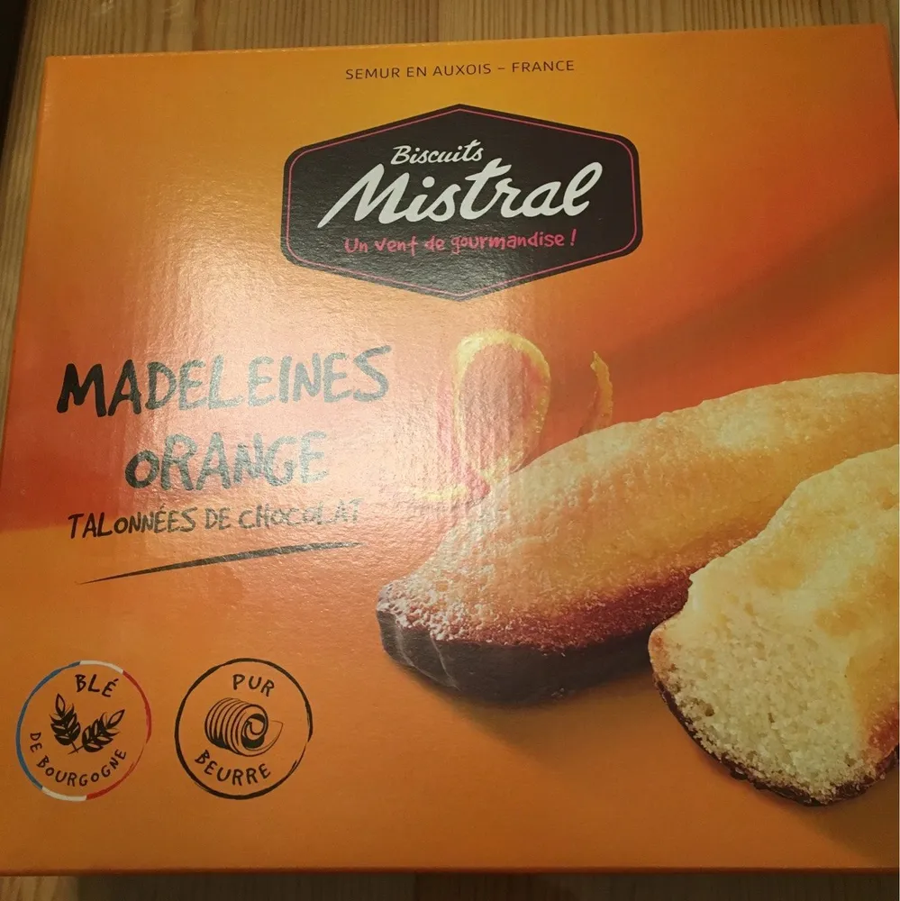 Madeleines Orange Talonnées de Chocolat