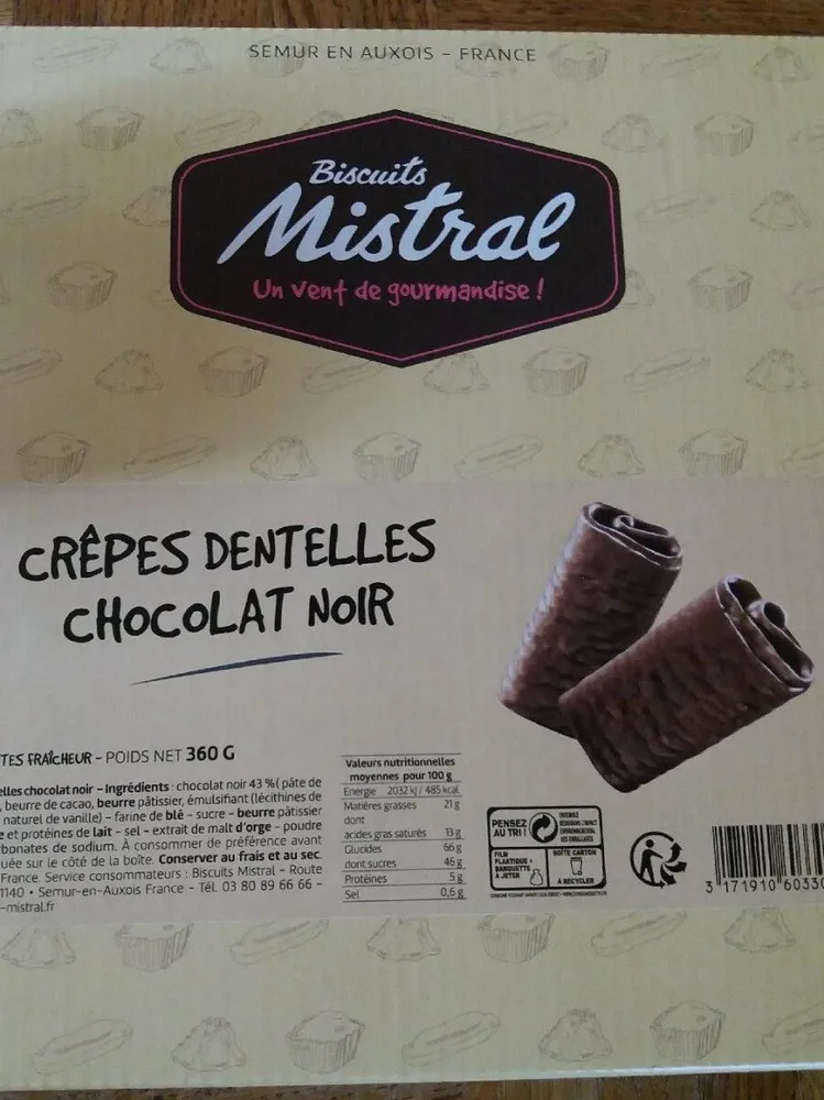 Crêpes dentelles chocolat noir