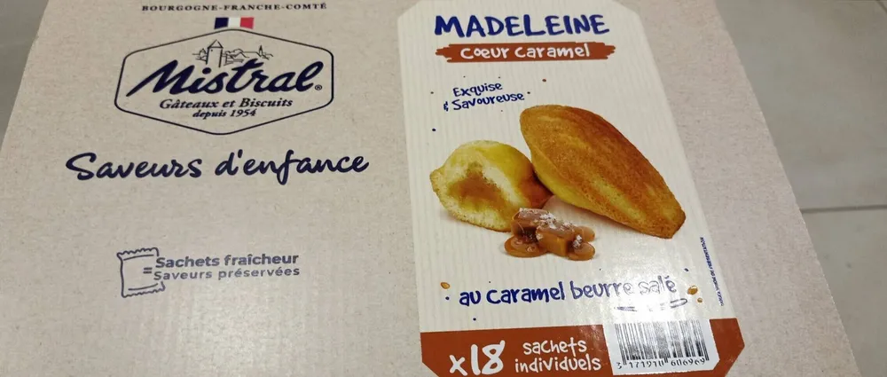 Madeleine coeur caramel