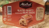 QUATRE QUARTS RHUM RAISINS 280 gr