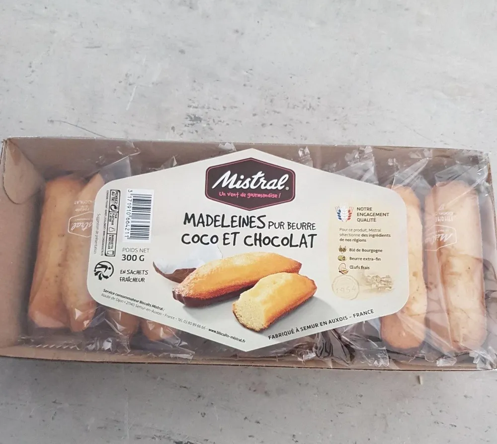 Madeleines pur beurre Coco et Chocolat