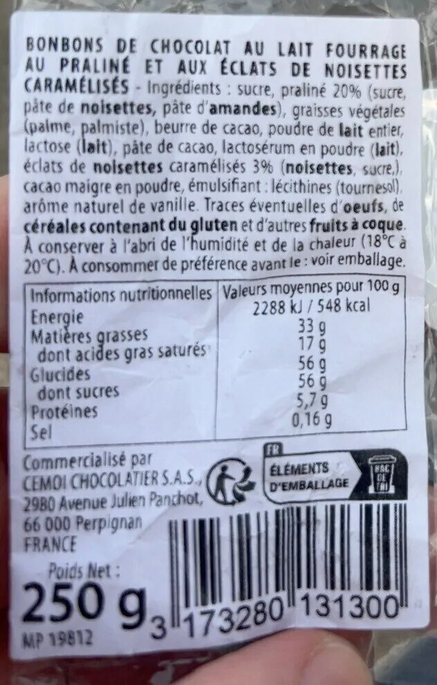 Bonbons de Chocolat Au Lait