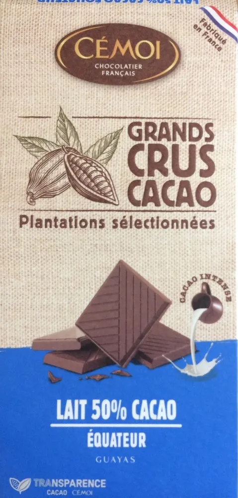 Grands crus cacao : Lait 50% Cacao Équateur