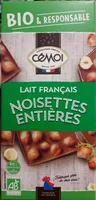 Chocolat Bio lait français noisettes entières