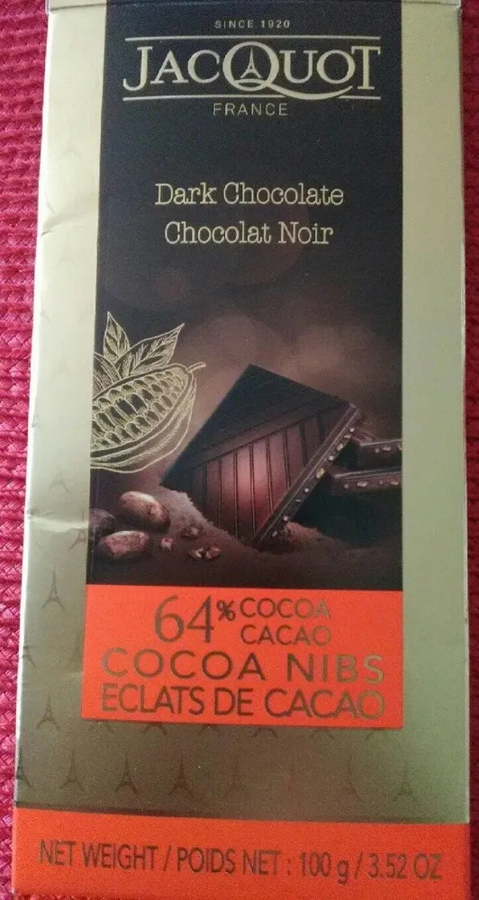 Chocolat noir 64% éclats de cacao