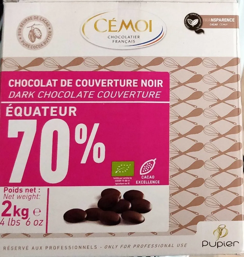Palets Chocolat Noir 70% Bio Origine Equateur-carton 2KG