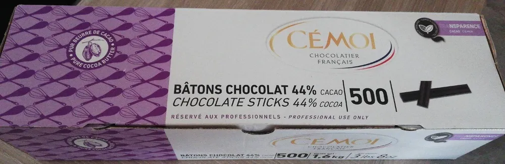 Bâtons chocolat 44% cacao