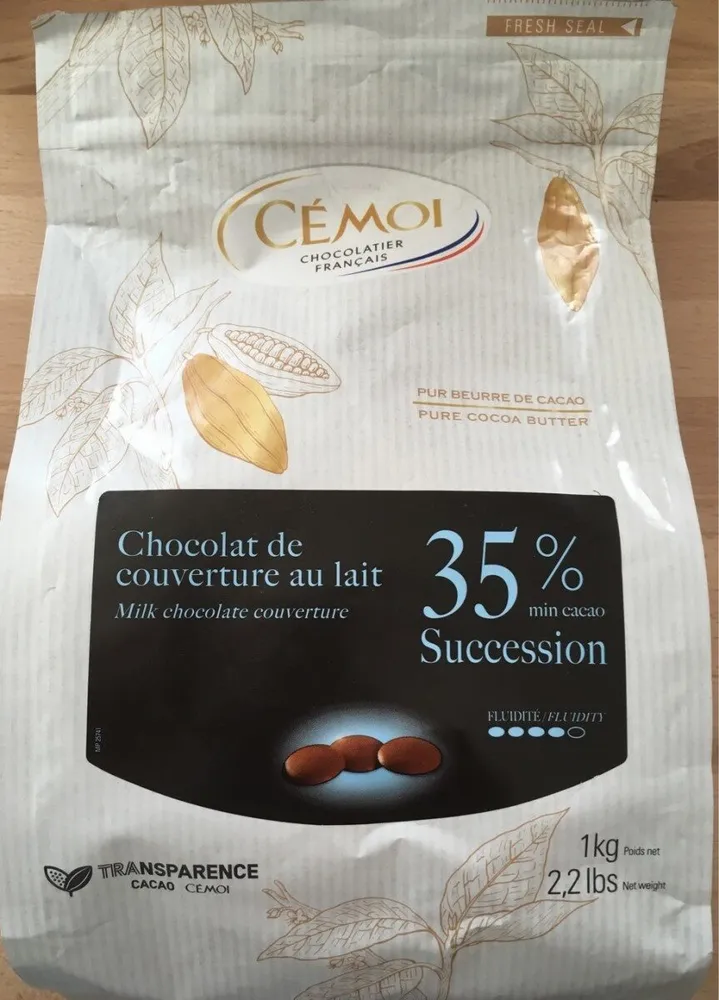 Chocolat de couverture au lait Sucession 35%
