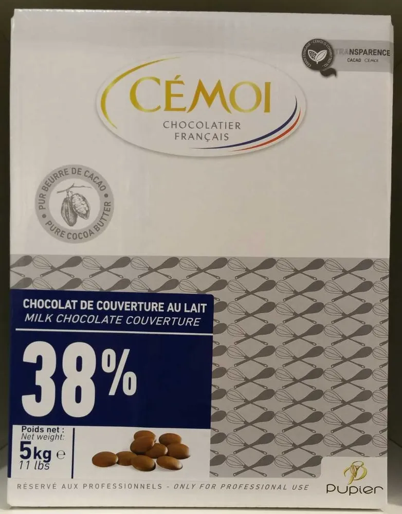 Chocolat de couverture au lait 38%