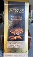 Chocolat au lait amandes brisées caramelisées et pointe de sel