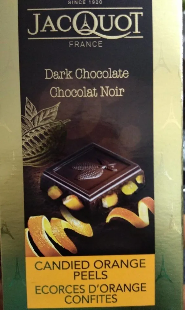 Chocolat noir écorces d'orange confites