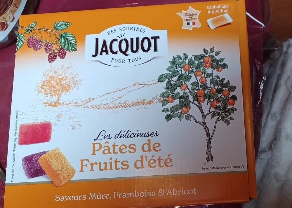 Pâtes de Fruits d'été Saveurs Mûre, Framboise & Abricot