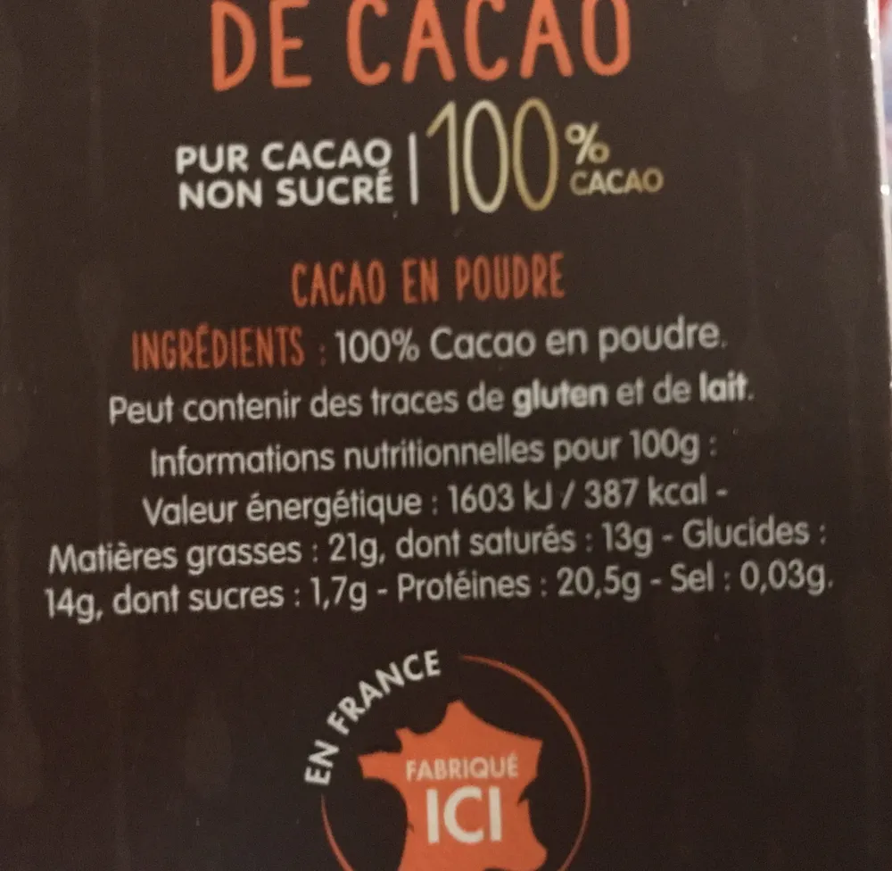 Cémoi cacao en poudre