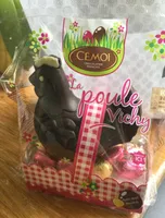 La Poule Vichy chocolat noir avec œufs pralinés