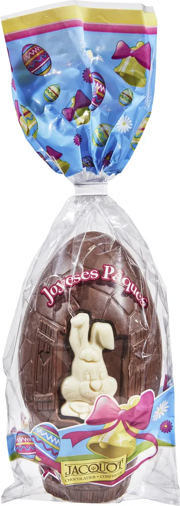 Œuf en chocolat au lait décoré