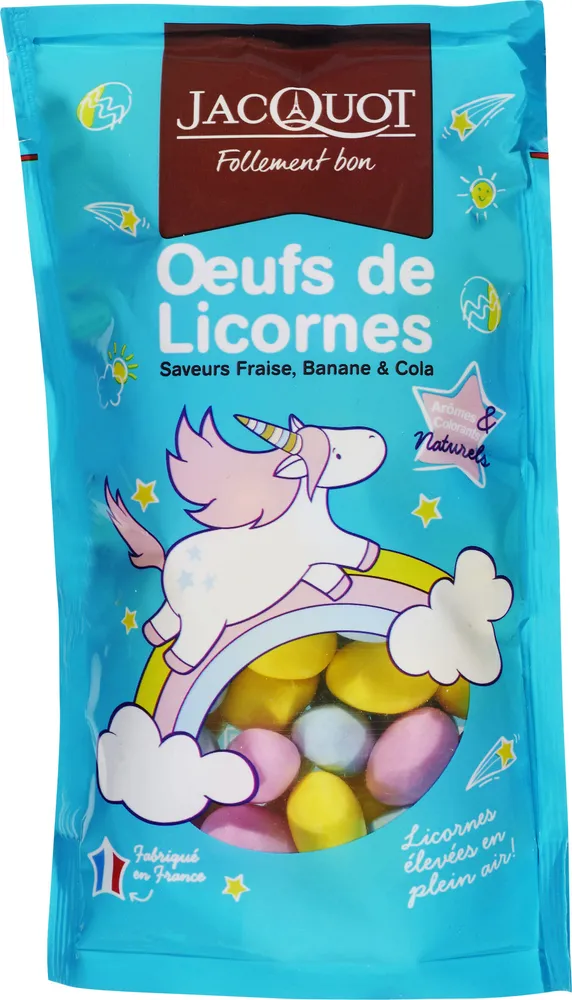 Oeufs de Licornes saveurs Fraise, Banane & Cola