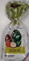 Oeufs chocolat lait praline eclats de noisettes