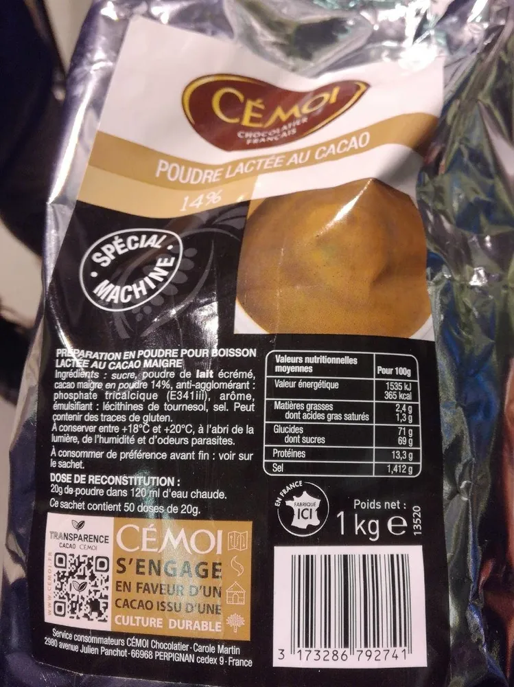 Poudre lactée au cacao