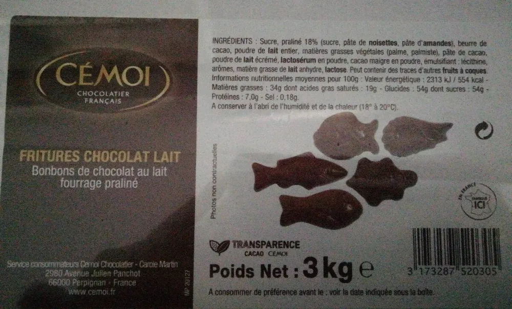 Fritures chocolat lait
