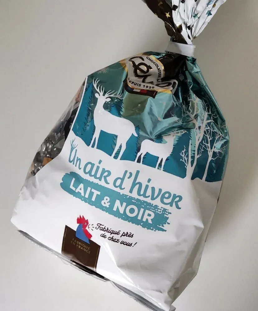 Chocolat un air d'hiver lait et noir