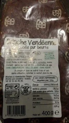 Brioche vendéenne tressée pur beurre, Label Rouge