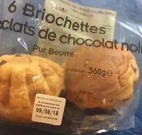 6 Briochettes Éclats de Chocolat Noir Pur Beurre