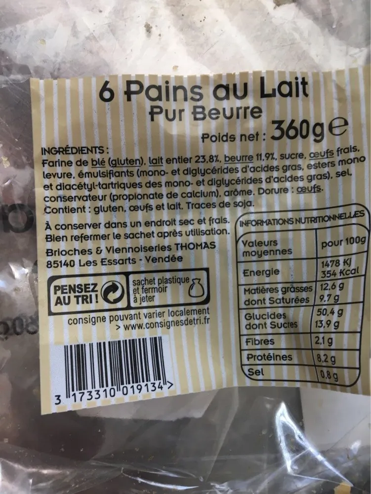 6 Pains au Lait Pur Beurre