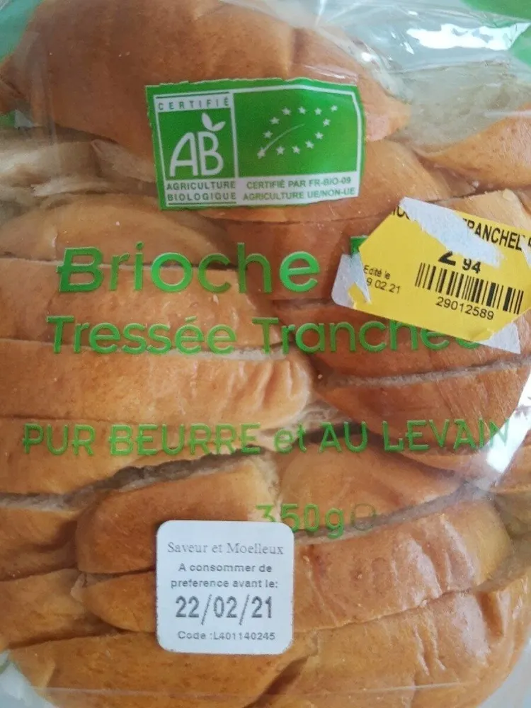Brioche bio tranchée
