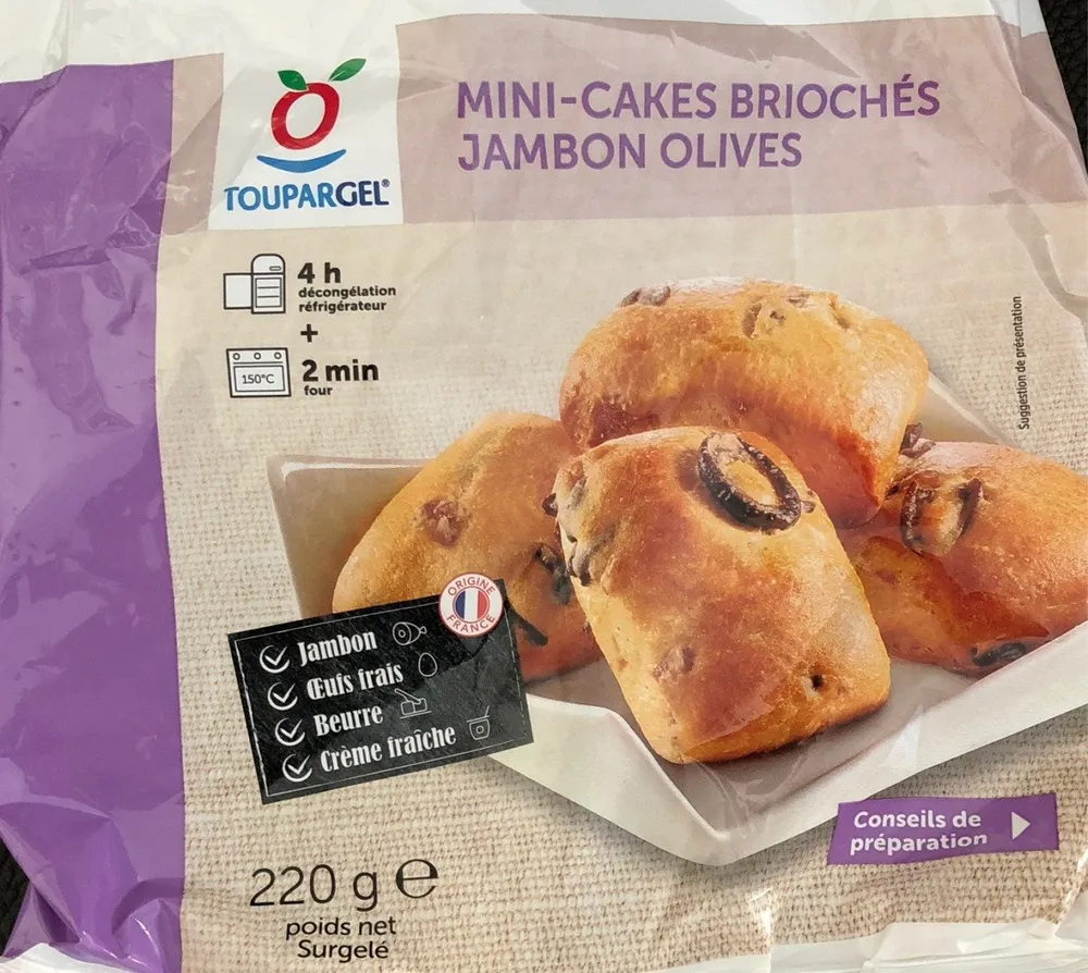 Mini-cakes briochés jambon olives