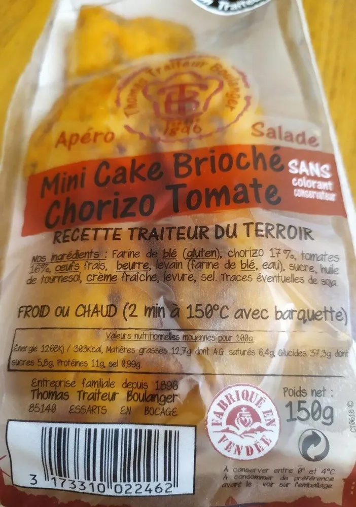Mini cake brioche chorizo tomate