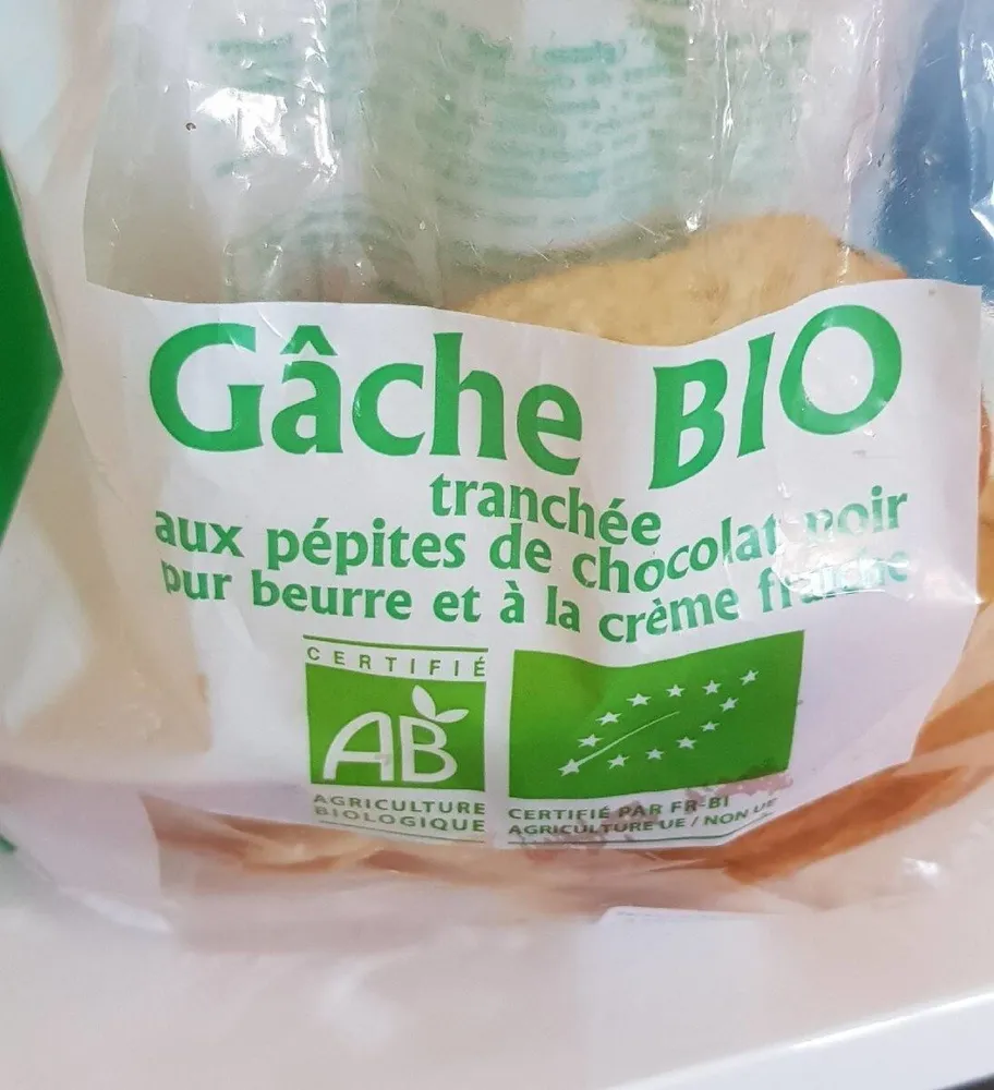 Gache bio tranchee pépite de chocolat