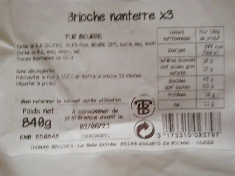 Brioche Nanterre