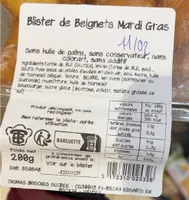 Blister de beignet mardi gras