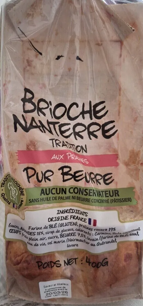 Brioche Nanterre tradition pur beurre aux Pralines