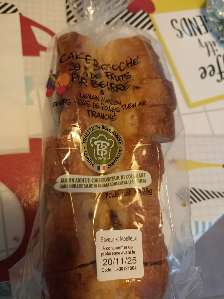 CAKE BRIOCHÉ 39% DE FRUITS PUR BEURRE