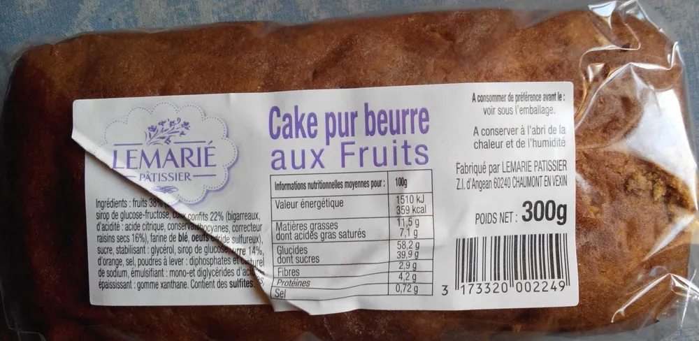 Cake pur beurre aux fruits