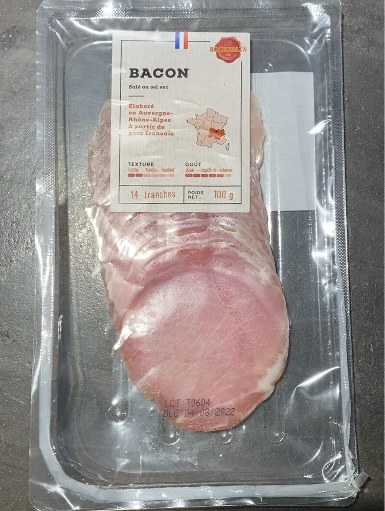 Bacon salé au sel sec